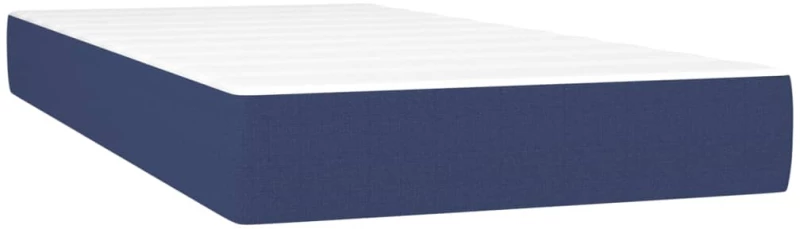 vidaXL Κρεβάτι Boxspring με Στρώμα Μπλε 100 x 200 εκ. Υφασμάτινο 100 x 200 cm Μπλε
