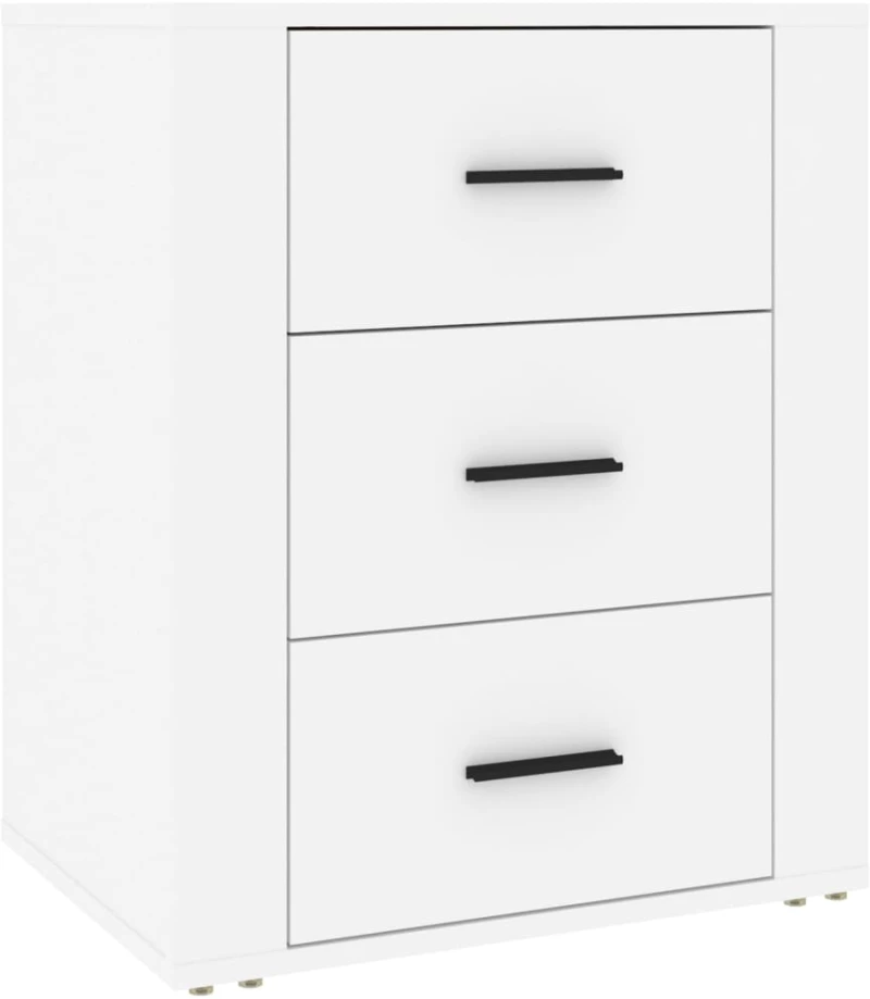 vidaXL Κομοδίνο Λευκό 50 x 36 x 60 εκ. από Επεξεργασμένο Ξύλο N/A Λευκό