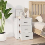 vidaXL Κομοδίνο Λευκό 50 x 36 x 60 εκ. από Επεξεργασμένο Ξύλο N/A Λευκό