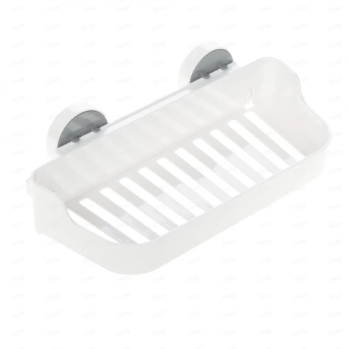 Πλαστικό Βοηθητικό Ράφι/Σαπουνοθήκη για την Κουζίνα και το Μπάνιο - Στήριξη με Βεντούζες JS185021