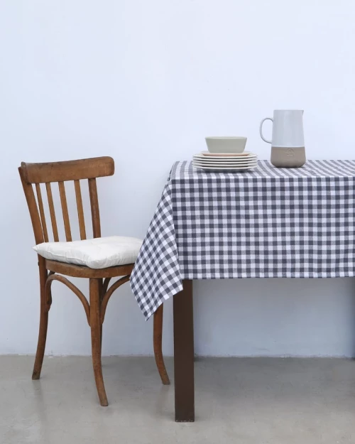 297961 Τραπεζομάντηλο Λονέτα Rina 4 ατόμων (135x135cm) Μαύρο