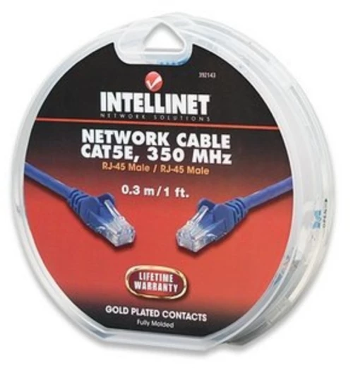 295123 ΚΑΛΩΔΙΟ UTP CAT5E 350MHZ 0.3M ΜΠΛΕ INTELLINET