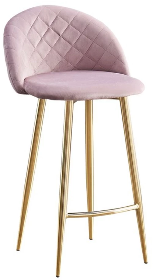 233144 BELLA ΣΚΑΜΠΟ BAR ΜΕ ΠΛΑΤΗ, ΒΑΣΗ ΧΡΩΜΙΟ ΧΡΥΣΟ, ΥΦΑΣΜΑ VELURE ΑΠΟΧΡΩΣΗ DIRTY PINK 48x52x70/94cm (ΣΕΤ 4 ΤΕΜΑΧΙΩΝ)