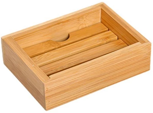 258386 Σαπουνοθήκη από bamboo 8x10,8x3εκ.