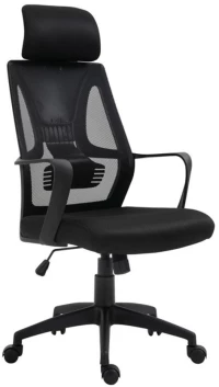 173027 BF2950W ΠΟΛΥΘΡΟΝΑ ΓΡΑΦΕΙΟΥ ΔΙΕΥΘΥΝΤΗ, MESH ΜΑΥΡΟ 60x67x119/129cm