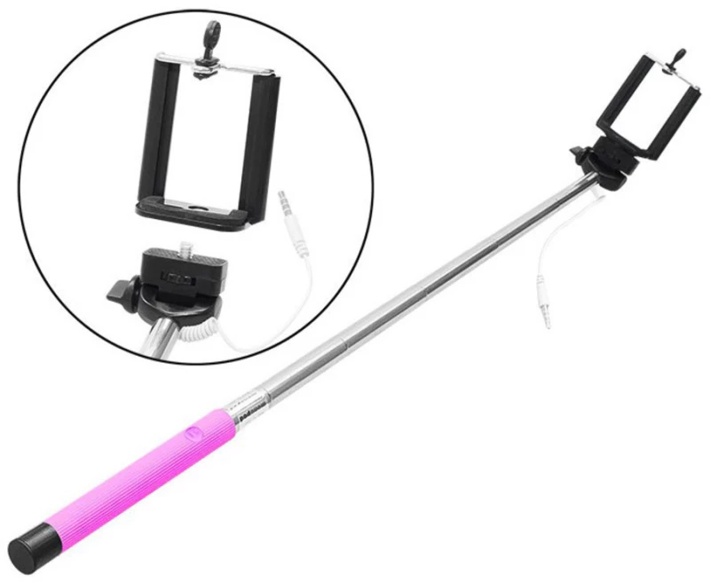291913 SELFIE STICK 3.5MM JACK ΡΟΖ