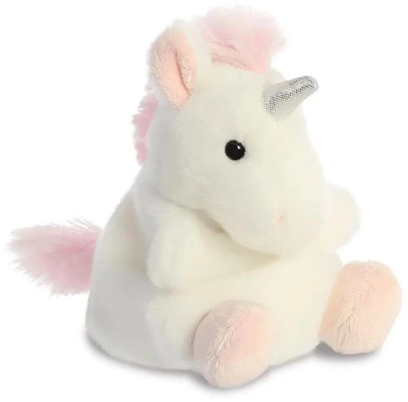 Λούτρινο Κουκλάκι Aurora Palm Pals Μονόκερος Sassy 13cm Λευκό 33482