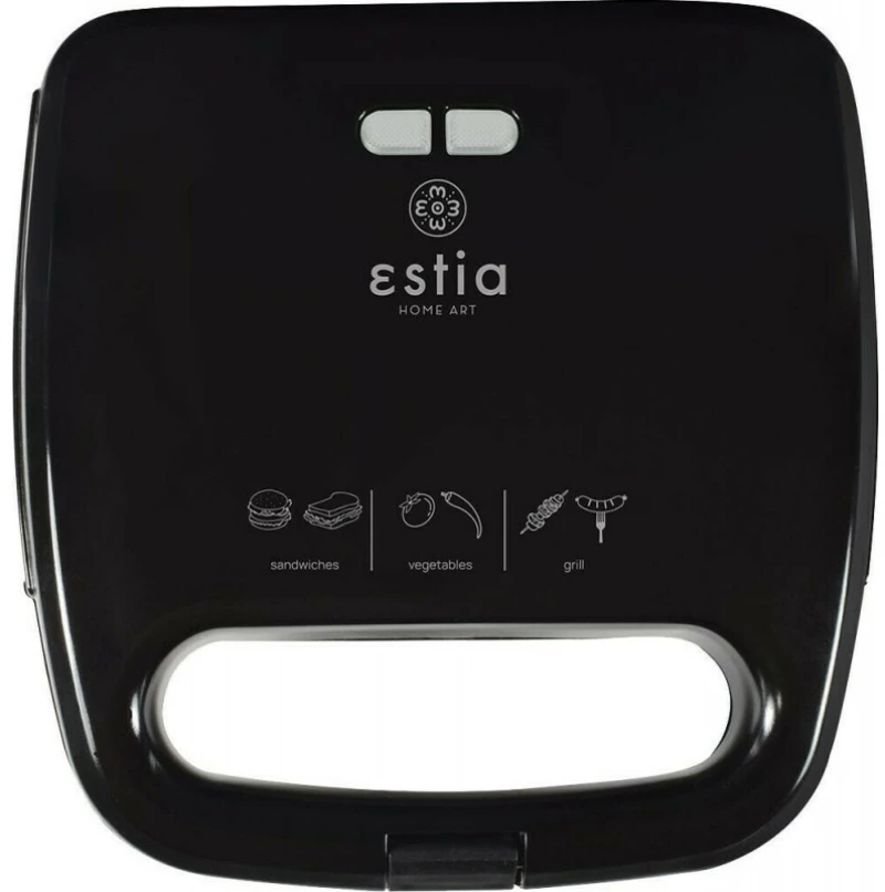 Estia BlackPlus Τοστιέρα για 2 Τοστ 750W Μαύρη