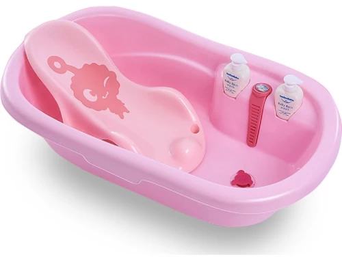 Cangaroo Μπανιέρα Μωρού Santorini με Θερμόμετρο Pink