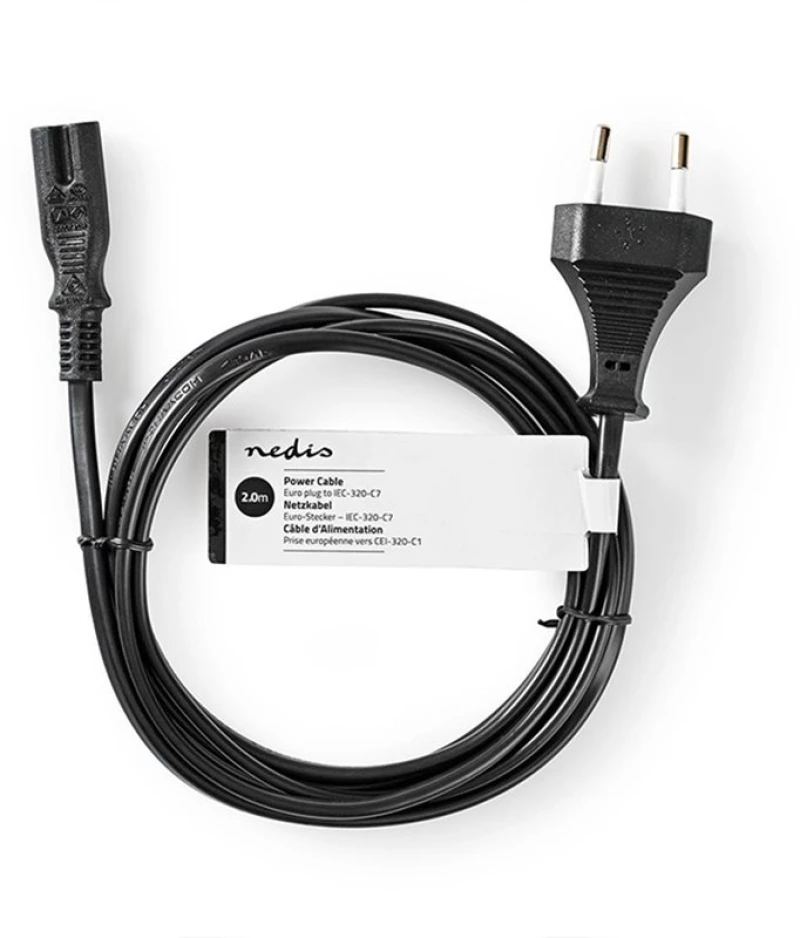 NEDIS CEGT11040BK20 Power Cable Euro Male IEC-320-C7 2.00m Black