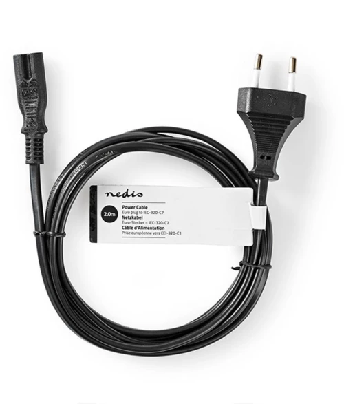 NEDIS CEGT11040BK20 Power Cable Euro Male IEC-320-C7 2.00m Black