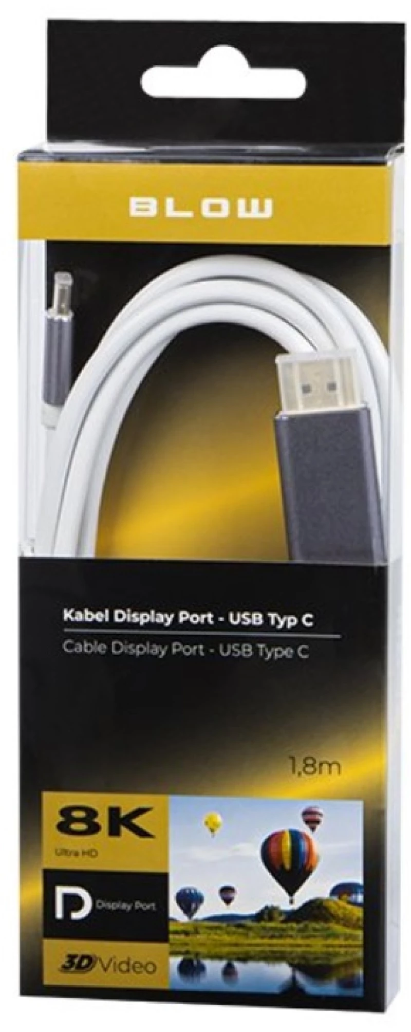 295094 ΚΑΛΩΔΙΟ DISPLAYPORT - USB C 1.8M 8K BLOW