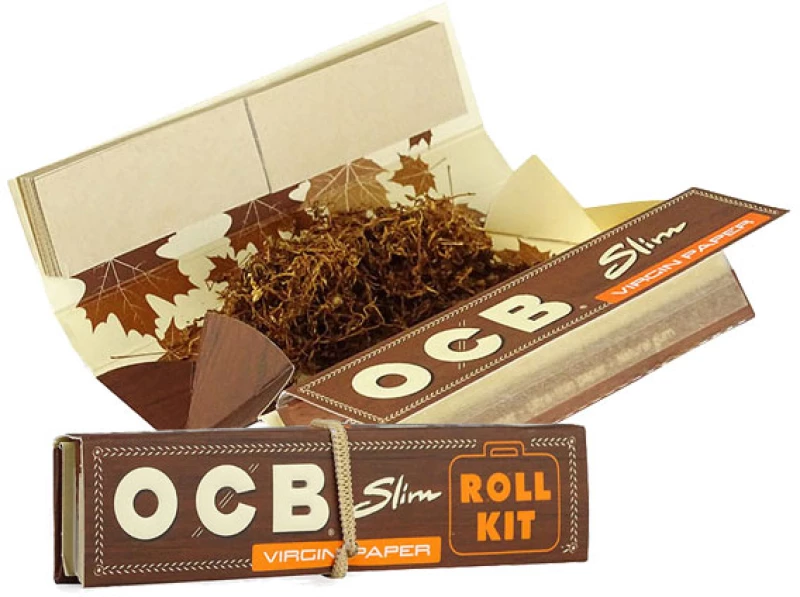 OCB Unbleached Χαρτάκια Roll Kit - Ακατέργαστο - King Size Slim με Τζιβάνες και Δισκάκι