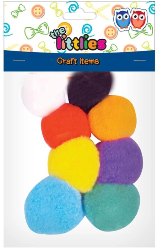Pompoms χειροτεχνίας The Littlies 45mm 8τμχ διάφορα χρώματα