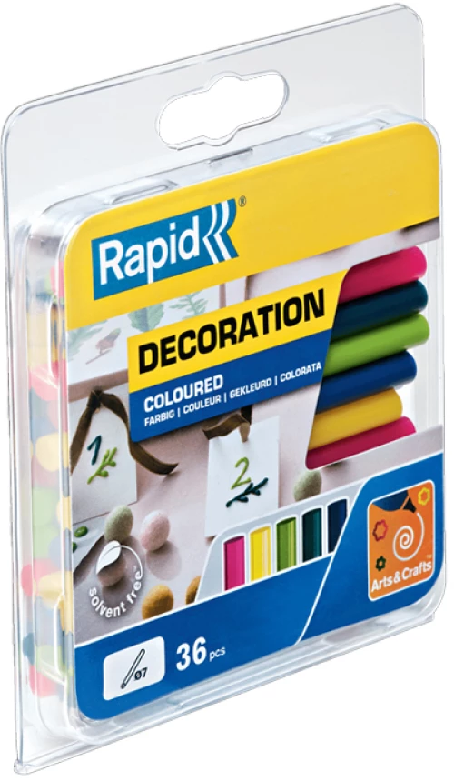 Ράβδοι σιλικόνης Rapid Φ7mm 9cm Trendy χρώματα σετ 36τμχ