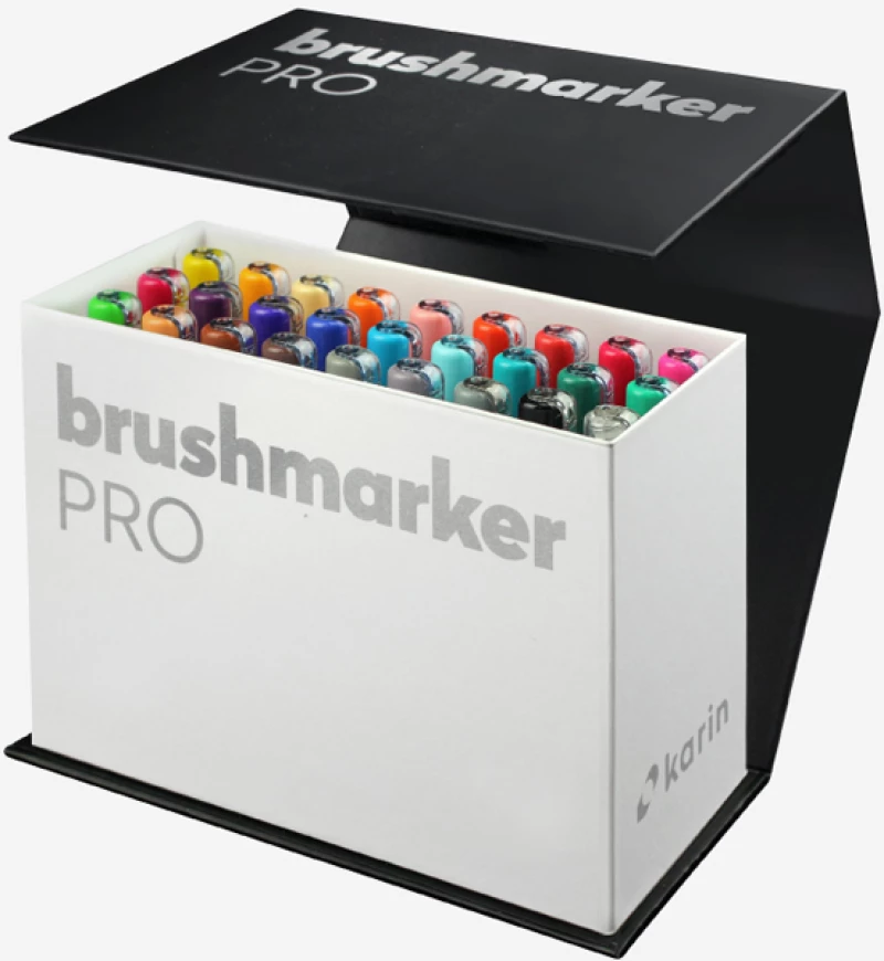 Σετ μαρκαδόροι πινέλο Karin BrushmarkerPRO MiniBox 26 colours + blender