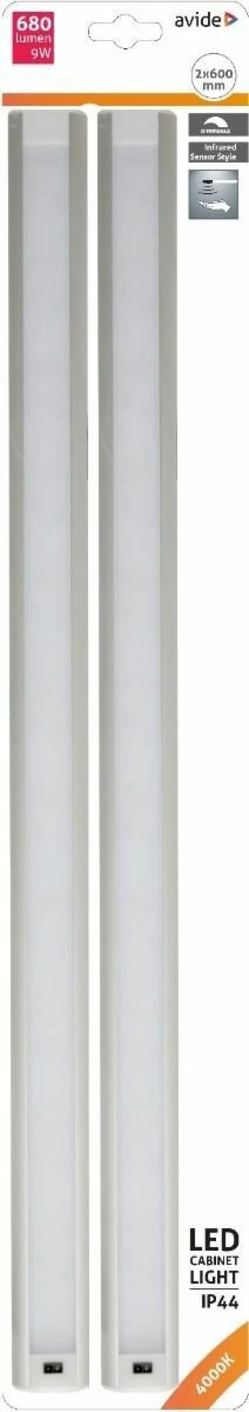 Avide led ταινία cabinet light 9w smd2835 4000k ip44 2x60cm  + αισθητήρας κίνησης