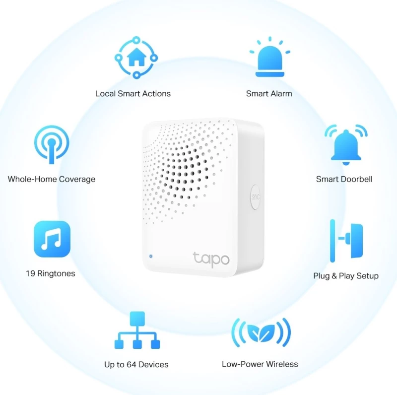 Tp-Link Smart Hub Tapo H100 Με Κουδούνισμα, Wi-Fi, 868Mhz, Ver 1.0