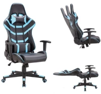 30547 BF9050 GAMING ΠΟΛΥΘΡΟΝΑ ΓΡΑΦΕΙΟΥ, ΑΝΑΚΛΙΣΗ ΠΛΑΤΗς ΕΩς 90°, PU ΜΑΥΡΟ - ΜΠΛΕ 67x69x124/134cm