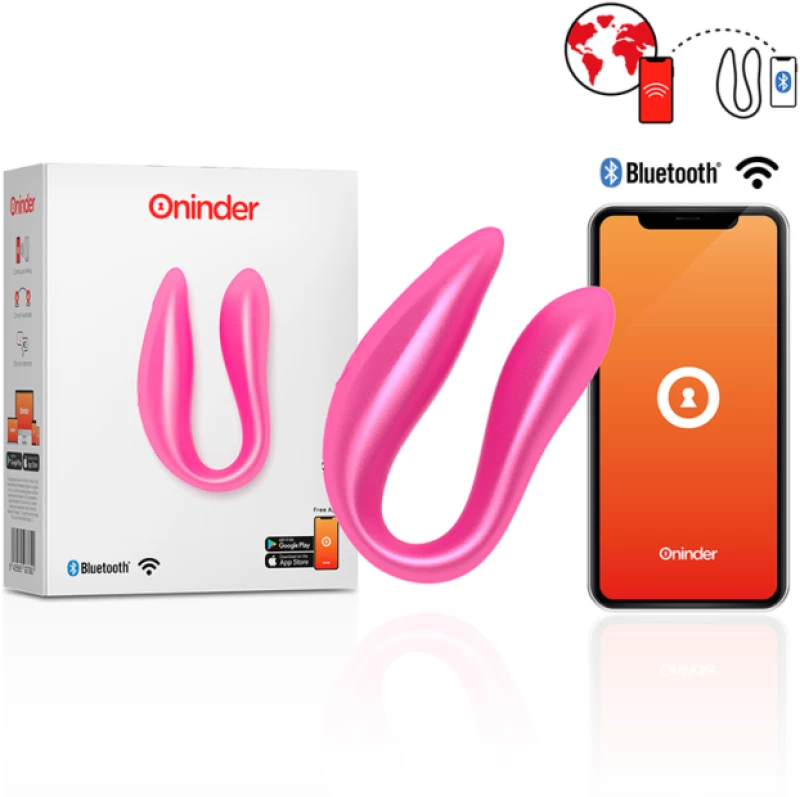 ΔΟΝΗΤΗΣ ONINDER G-SPOT & CLITORAL STIMULATOR PINK - FREE APP