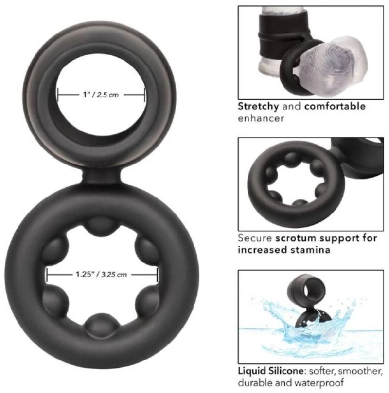CALIFORNIA EXOTICS ALPHA DUAL MAGNUM RING BLACK