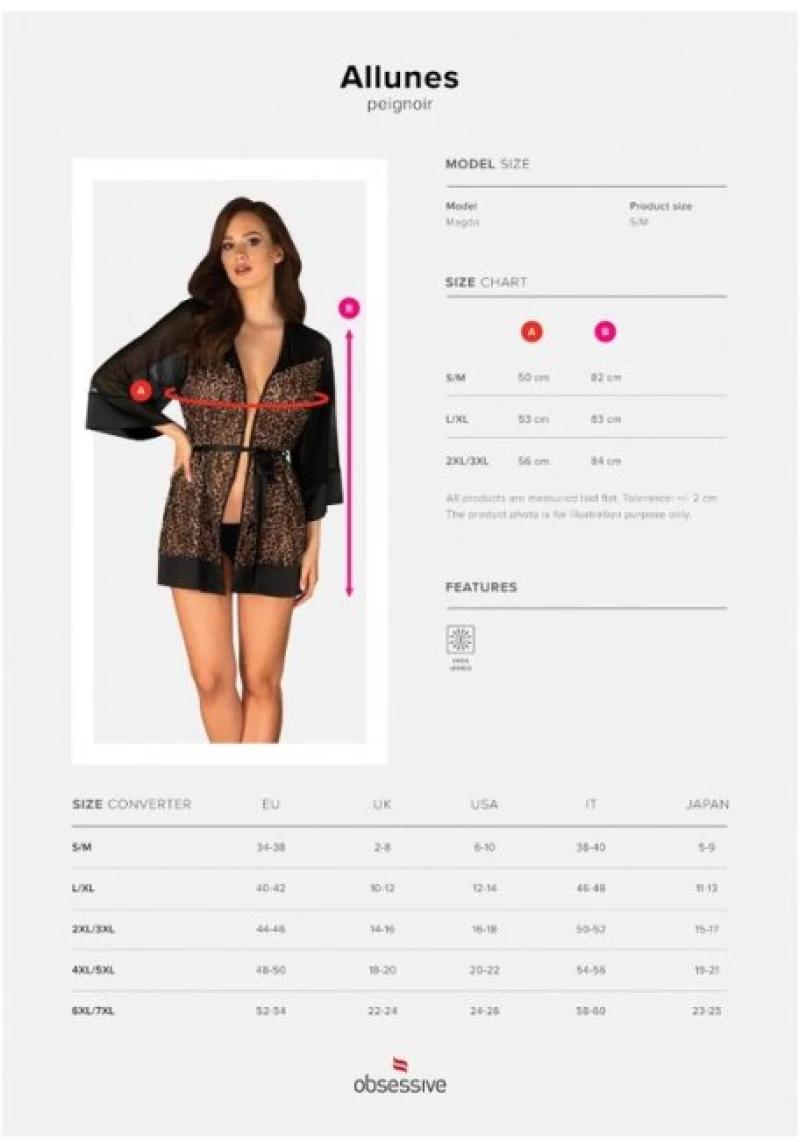 OBSESSIVE - ALLUNES PEIGNOIR  XXL/XXXL