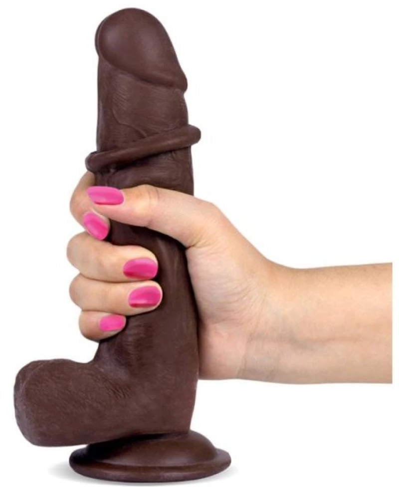 Ομοίωμα πέους Slidy Realistic Dildo Dual Layer Retractable and Adjustable 8 brown
