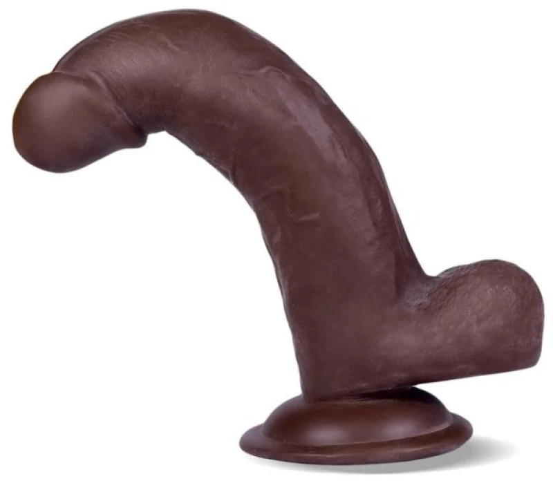 Ομοίωμα πέους Slidy Realistic Dildo Dual Layer Retractable and Adjustable 8 brown