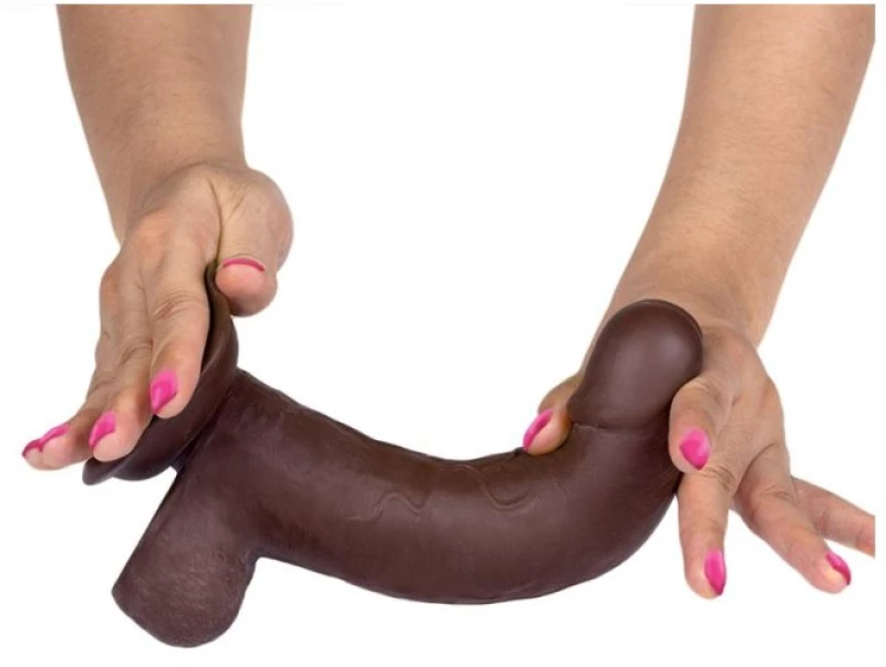 Ομοίωμα πέους Slidy Realistic Dildo Dual Layer Retractable and Adjustable 8 brown