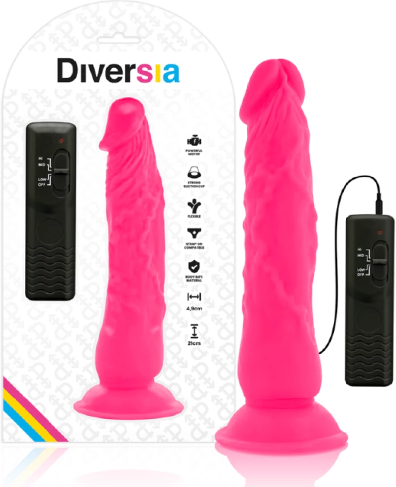 ΔΟΝΗΤΗΣ DIVERSIA FLEXIBLE VIBRATING DILDO 21 CM - PINK