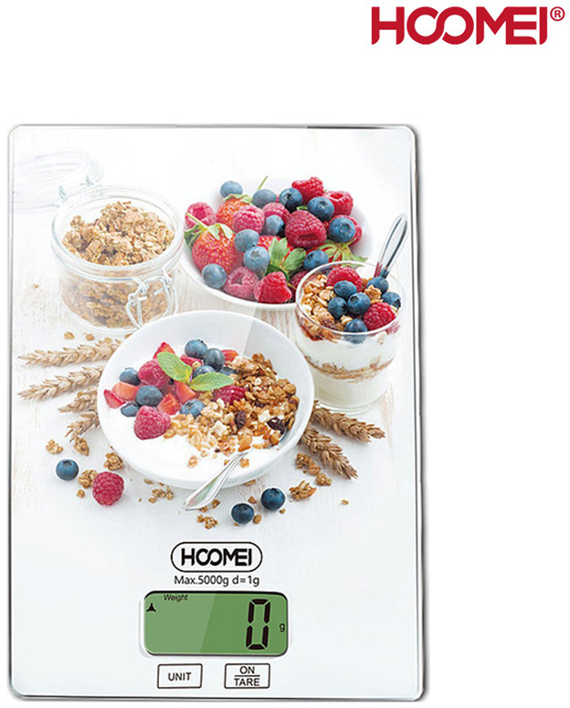 Hoomei Γυάλινη Ψηφιακή Ζυγαριά Ακριβείας Κουζίνας 1gr - 5kg HM-1210A - Δημητριακά