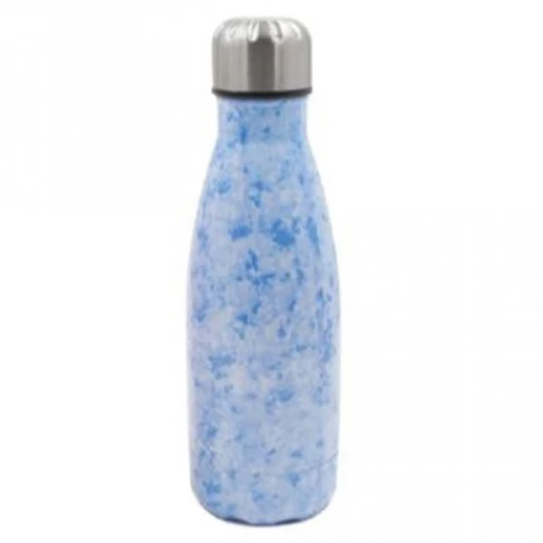 Ανοξείδωτο Θερμός 350ml με Βιδωτό Καπάκι & Εφέ Μαρμάρου - Marble Effect Thermos Γαλάζιο