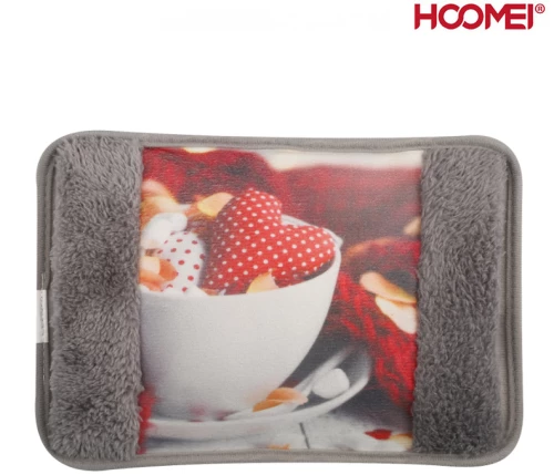 Hoomei Ηλεκτρική Θερμοφόρα - Μαξιλάρι 500W με Θήκη για τα Χέρια Γενικής Χρήσης 25x17x6cm HM-8710J Καρδιά Γκρι