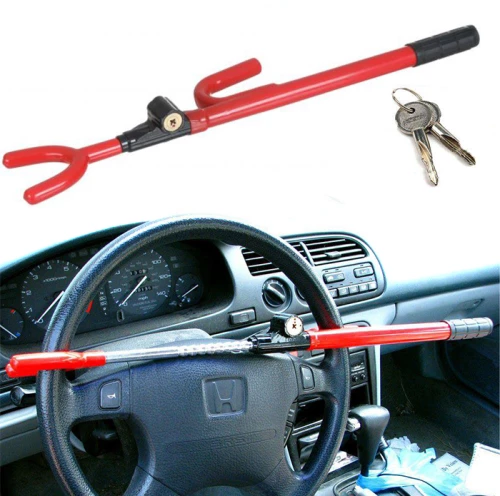 Heavy Duty Αντικλεπτικό Μπαστούνι  Κοντάρι για Τιμόνι Αυτοκινήτου με Κλειδιά