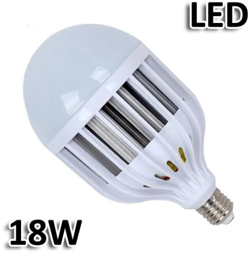 Λάμπα Γίγας LED E27 18W με Ψήκτρα από Κράμα Αλουμινίου - Ψυχρό Φως