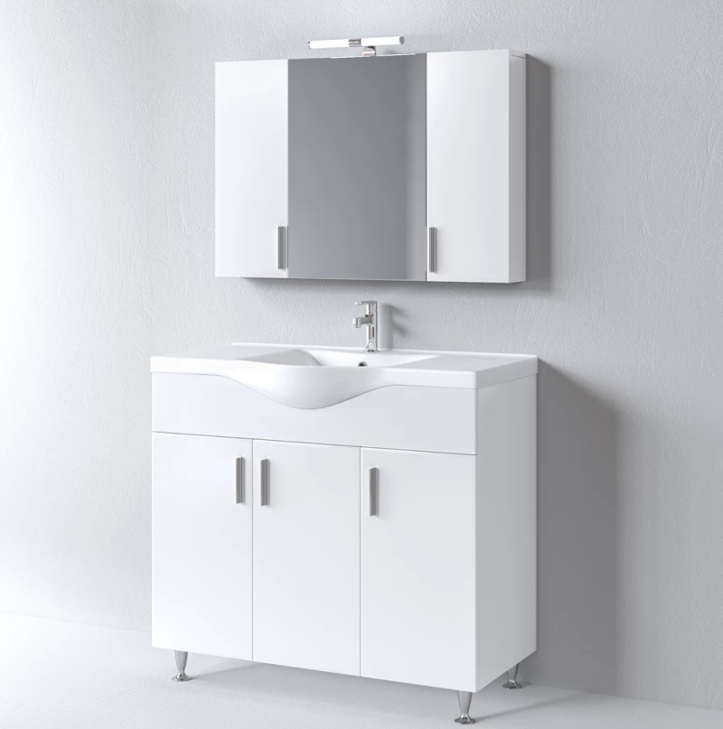 Σετ Έπιπλο Μπάνιου SIENA Λευκό 100 9SSI100GL0W Πάγκο 96x34x83cm