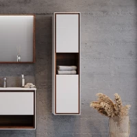 Στήλη NEW LUNA Λευκό MDF 18mm Λάκα 35 3CLUN035WMB κρεμαστή 35x35x138 με δύο πόρτες