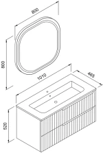 Σετ Έπιπλο Μπάνιου ENZA Λευκό MDF 18mm Λάκα 100 9SENZ100WHM
