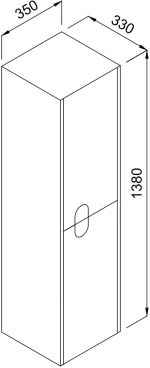 Στήλη ADA Λευκό MDF 18mm Λάκα 35 3CADA035WHM κρεμαστή 35x33x138