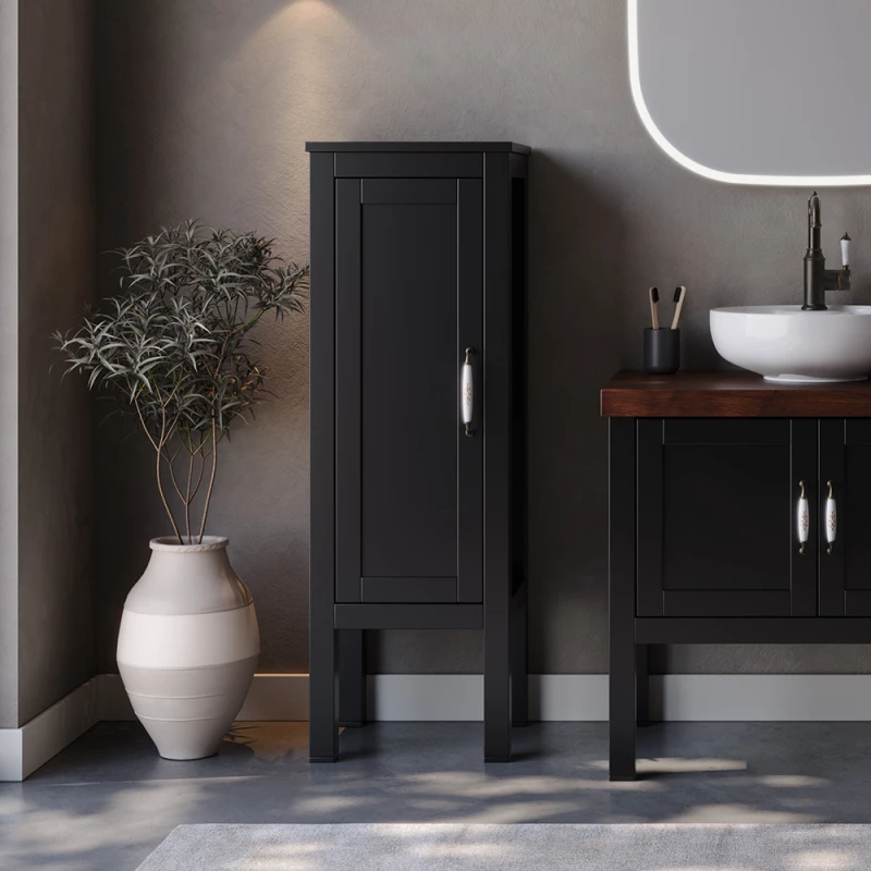 Στήλη LONDON Μαύρη MDF 18mm Λάκα 40 3CLON040BLM 40x35.5x140