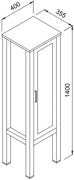 Στήλη LONDON Μαύρη MDF 18mm Λάκα 40 3CLON040BLM 40x35.5x140