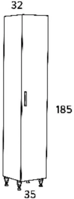 Στήλη SIENA Δρυς 35 3CSI035SN0 με ποδαράκια 35x32x185cm