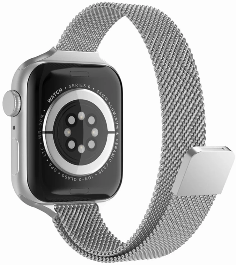 Techsuit - Watchband (W034) - Apple Watch 1 / 2 / 3 / 4 / 5 / 6 / 7 / 8 / SE (38mm / 40 mm / 41 mm) - Silver