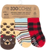 Zoocchini - Αντιολισθήτικά Καλτσάκια Grip + Easy Bosley the Bear 0-24 μηνών