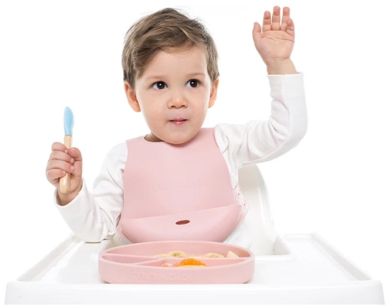 MinikOiOi Σαλιάρα Σιλικόνης Ελαστική Ροζ