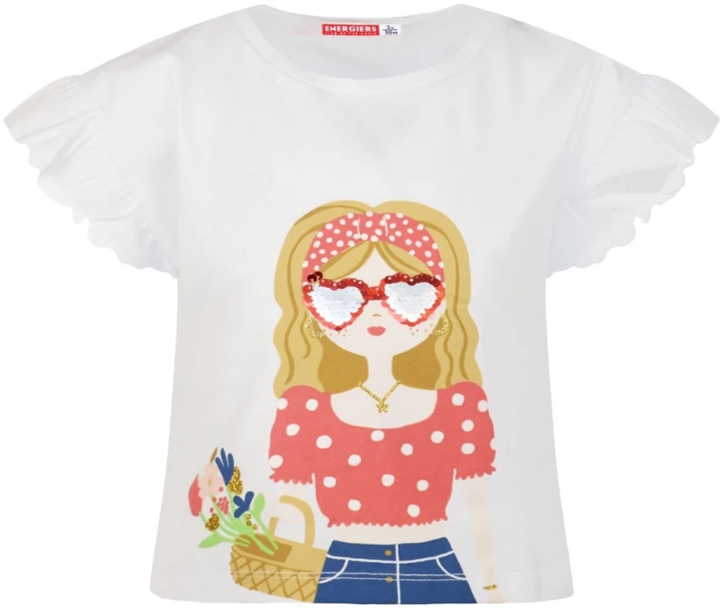 Energiers Παιδική Μπλούζα Crop Top Για Κορίτσι, Λευκό