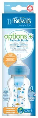 Dr. Brown's Natural Flow® Options+™ Πλαστικό Μπιμπερό Με Φαρδύ Λαιμό 270ml. Blue Trees