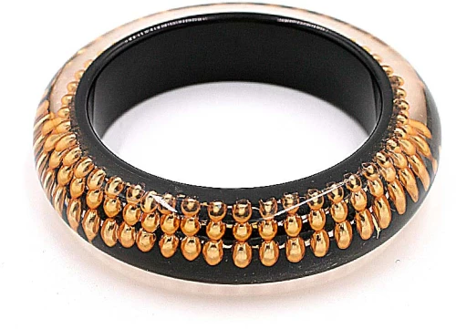 ΒΡΑΧΙΟΛΙ ΣΤΑΘΕΡΟ από συνθετικό υλικό διάφανο με χρυσή αλυσίδα.