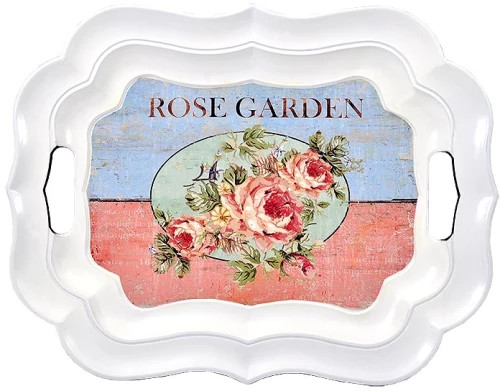 Δίσκος Πλαστικός Rose Garden  42.5x33Εκ