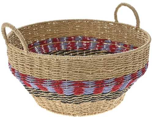 Καλάθι Ψάθινο Ethnic Style Φ45x20Εκ